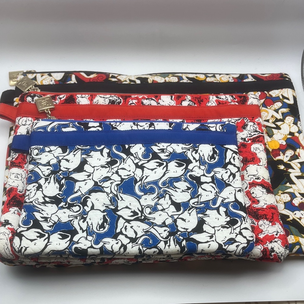 3 Carolina Herrera Neiman Marcus Target Cosmetic Zip Pouches NWOT